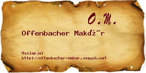 Offenbacher Makár névjegykártya